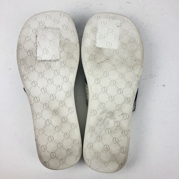 Franco Sarto Jonas Blue Green Snake Print Flip-Flop Sandals - Picture 15 of 16